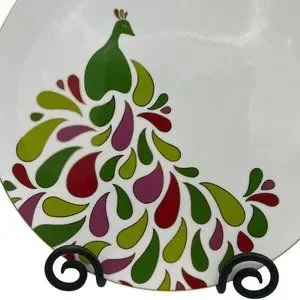 Lenox Kate Spade Dining Lenox Kate Spade Festive Peacock Cake Plate Stand Green Pink Porcelain Serving Poshmark